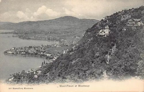A810 Schweiz 1906 Mont Fleuri et Montreux alte Postkarte