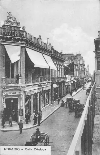 A811 Argentinien Rosario Calle Cordoba La Favorita Restaurantkutschen Postkarte