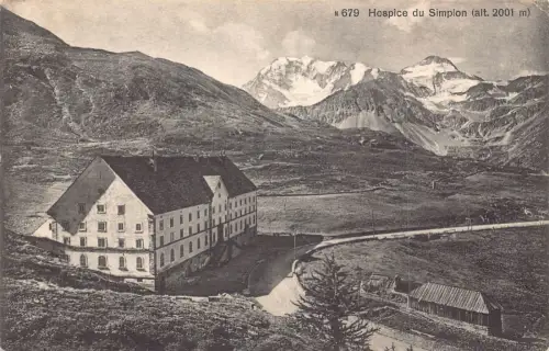 A810 Schweiz Hospiz du Simplon Hotel Vintage Postkarte