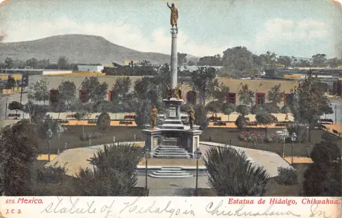 A814 Mexiko Estatua de Hidalgo Chihuahua Statue Vintage Postkarte