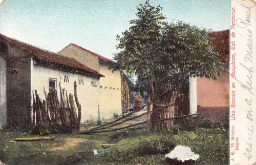 A814 Mexiko Una Rancho en Acayucan Est de Veracruz Vintage Postkarte