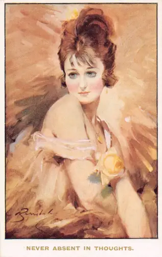 L531 Glamour Lady Nie abwesend in thought von Baribal Vintage Postkarte