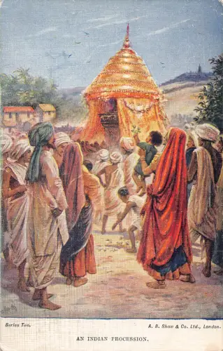 B079 Indien Indianer Prozession Kinder Ureinwohner religiöse Zeremonie Postkarte