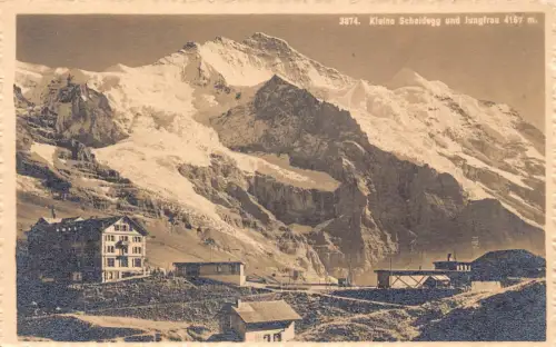 B073 Schweiz Kleine Scheldegg und Jungfrau Vintage AK