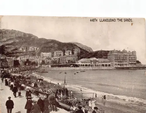 L247 Wales 1918 Front Post WWI Llandudno The Sands Beach Boats Vintage Postkarte