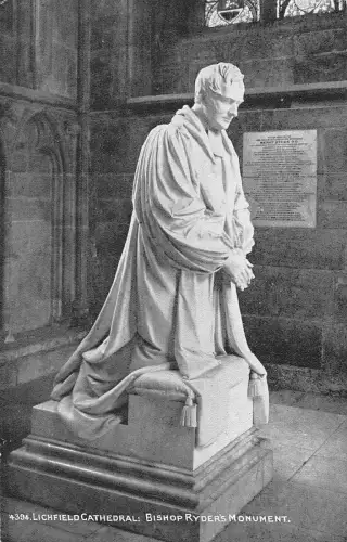 L246 England Lichfield Cathedral Bishop Ryder's Monument Vintage Postkarte