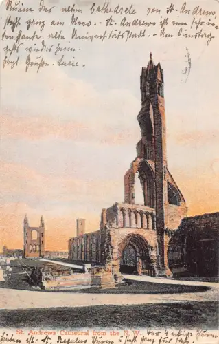 L247 Schottland St Andrews Cathedral aus NW Ruinen Vintage Postkarte