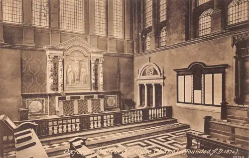 L246 England Oxford Hertford College Kapelle Innenraum Vintage Postkarte