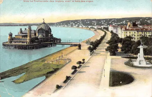 L096 Frankreich 1907 Nice La Promenade des Anglais avec la baie alte Postkarte