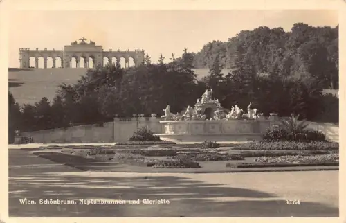 L097 Österreich 1944 Wien Schönbrunn und Gärten Gloriette RPPC Vintage Postkarte