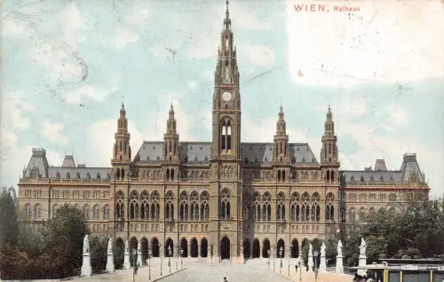 L097 Österreich Wien Rathaus Rathaus Vintage Postkarte