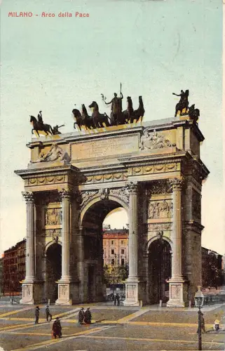 A190 Italien 1912 Milano Mailand Arco della Pace Bogen Vintage Postkarte