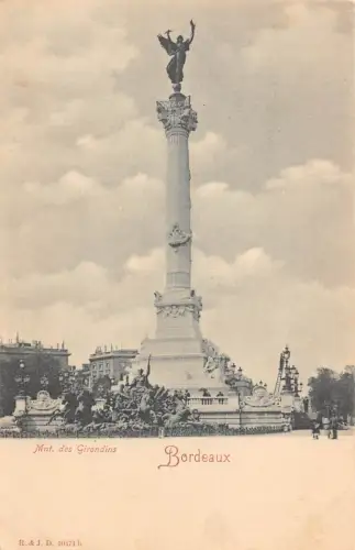 A190 Frankreich Bordeaux Denkmal Des Giordins Vintage Postkarte