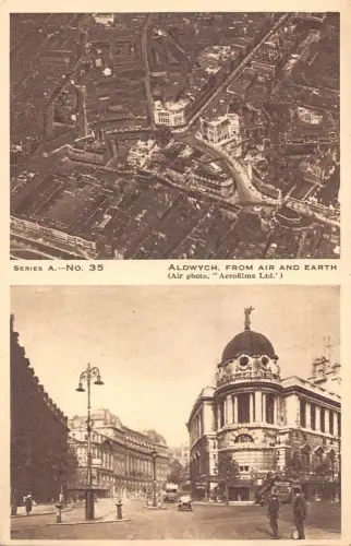A022 England London Aldwych von Luft zur Erde Vintage Postkarte
