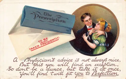 Liebesroman Das Rezept Paar Flirtbrief Vintage Postkarte B916