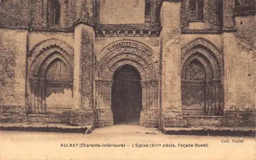 A825 Frankreich Aulnay L'Eglise Kirche Vintage Postkarte