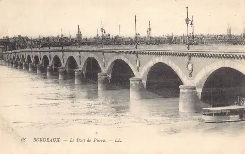 A826 Frankreich Bordeaux Pont de Pierre Brücke Vintage Postkarte