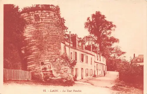 A826 Frankreich Laon Tour Penchee Turm Vintage Postkarte