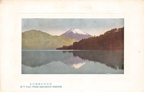 L277 Japan Berg Fuji vom Ashinoko Hakone See Vintage Postkarte