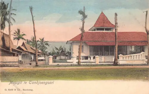 L282 Indonesien Niederländisch Ostindien Mesigit te Tandjoengsari Haus Postkarte