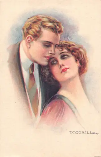 L532 Glamour Paar Romantik von Tito Corbella Vintage Postkarte