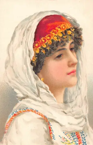 L532 Griechenland Griechische Jungfrau Tracht Vintage Postkarte