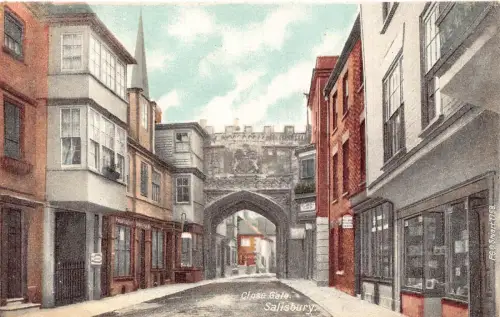 A023 England Close Gate Salisbury Vintage Postkarte