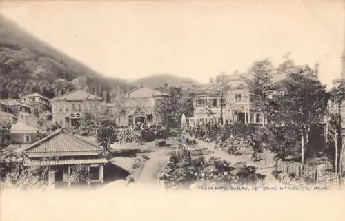 L275 Japan Fujiya Hotel natürliche heiße Quelle Miyanoshita Vintage Postkarte