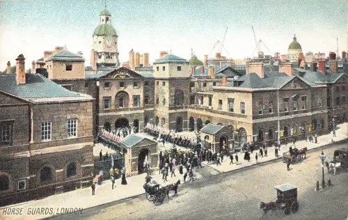 A023 England London Horse Guards Vintage Postkarte