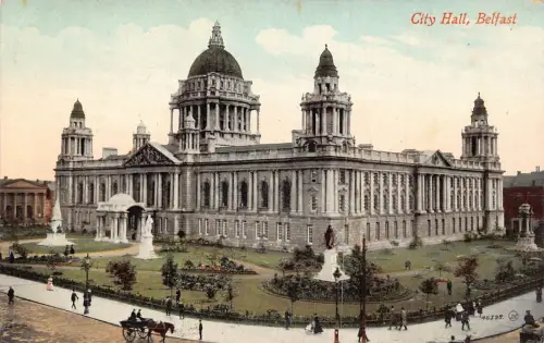 A023 Irland Rathaus Belfast Vintage Postkarte