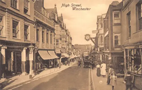 A023 England Winchester High Street Vintage Postkarte