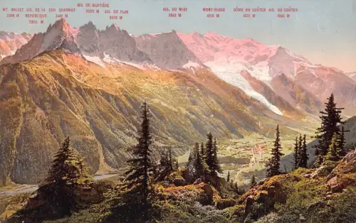 A024 Schweiz Chamonix et Chaine du Mont Blanc vue de la Flegere Postkarte