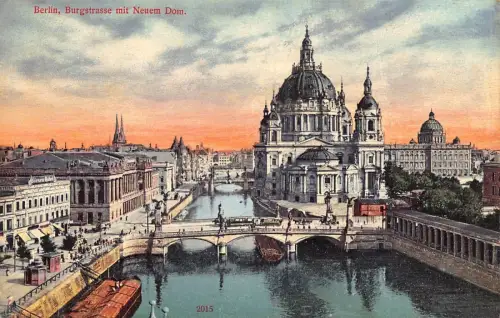 A021 Deutschland Berlin Burgstraße Neue Dombrücke Vintage Postkarte