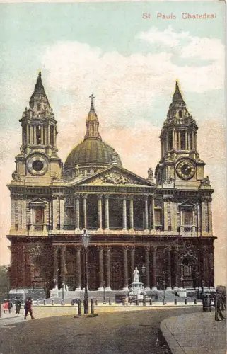 A022 England St Pauls Cathedral London Vintage Postkarte
