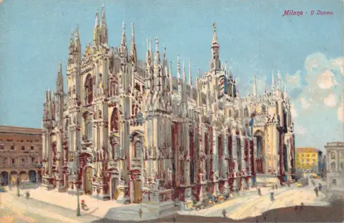 A017 Italien Milano Mailänder Dom Gemälde Vintage Postkarte