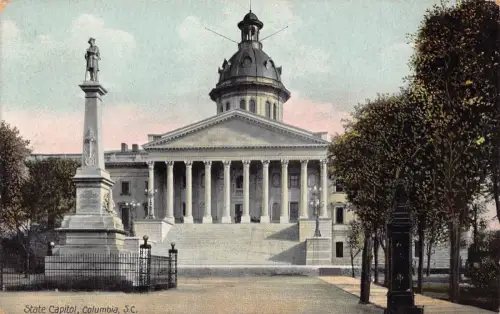 A024 USA South Carolina Columbia State Capitol Vintage Postkarte