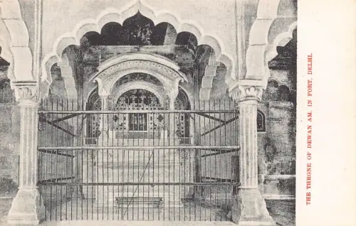 A024 Indien Delhi der Thron von Dewan AM in Fort Vintage Postkarte