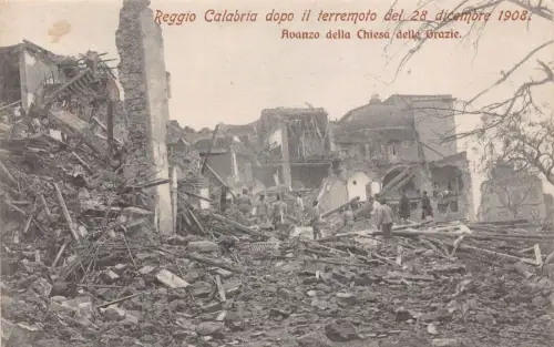 A016 Italien Regio Kalabrien Erdbebenkatastrophe 1908 Chiesa Kirche Postkarte