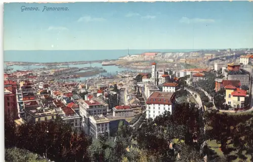 A016 Italien Genua Genua Panoramablick Vintage Postkarte