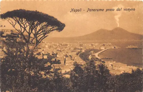A015 Italien Neapel Napoli Panorama Preso Dal Vomero Vintage Postkarte