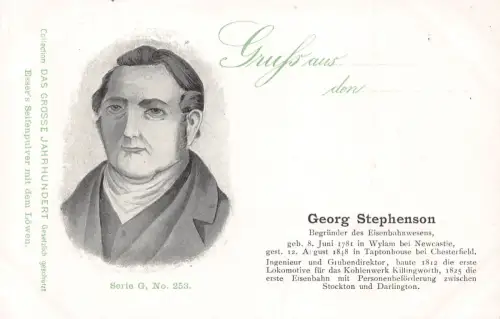 L415 George Stephenson war ein englischer Bauingenieur Maschinenbau Postkarte