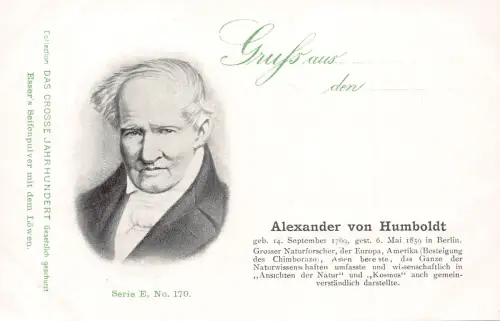 L415 Alexander von Humboldt war ein deutscher Universalgelehrter Geograph Naturforscher Postkarte