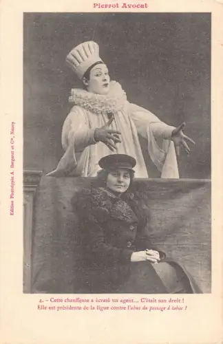 L284 Frankreich Pierrot Advocate Humor Comic Vintage Postkarte