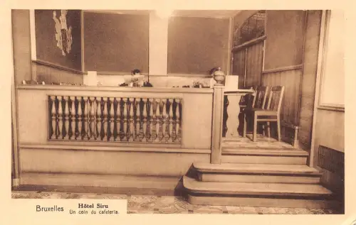 L116 Belgien Brüssel Hotel Siru eine Ecke der Cafeteria Vintage Postkarte