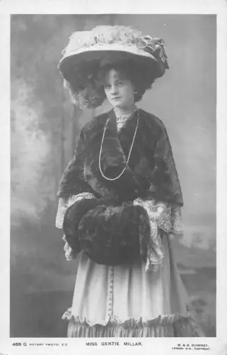A829 Edwardianische britische Schauspielerin Gertie Millar RPPC Postkarte Postkarte