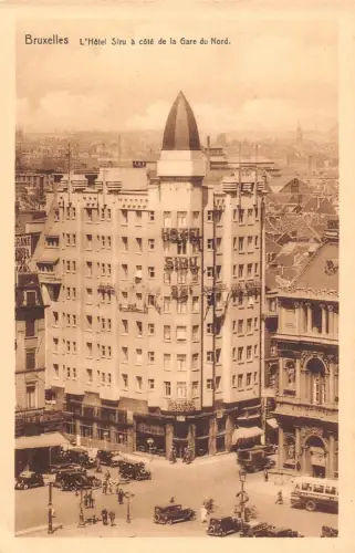 L116 Belgien Hotel Siru Autos Bus Oldtimer Postkarte