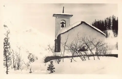 L100 Schweiz Kirche im Fextal Vintage Postkarte