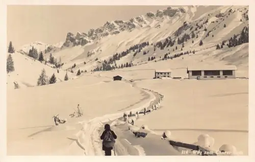 L100 Schweiz Weg zum Churer Joch Reisender Berg Vintage Postkarte