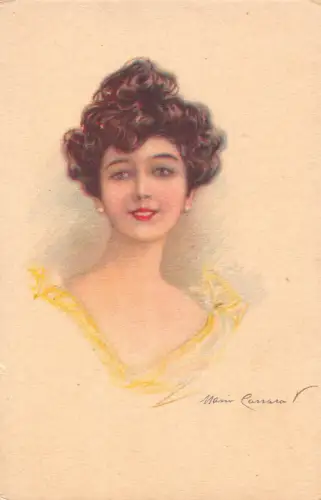 L532 Kunstportrait einer Dame von Mario Carraro Vintage Postkarte