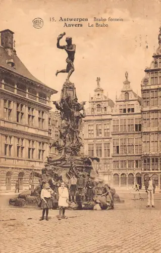 L116 Belgien 1927 Antwerpen Anvers Brabo Brunnen Vintage Postkarte